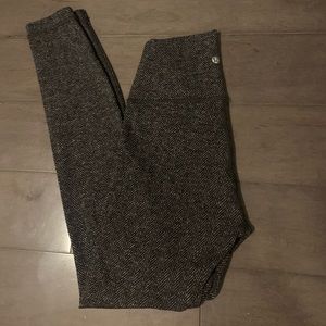 Lululemon Wunder Under Gray Herringbone Leggings